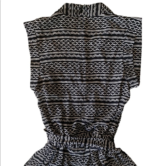 Madewell Silk Black & White Kimono Tie Waist Romper - XS - Picture 9 of 13